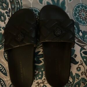 Kurt Geiger Black Quilted Sandals